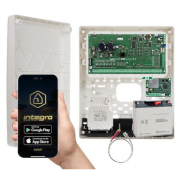ZESTAW ALARMOWY SATEL INTEGRA 256 PLUS + OPU-3P + AWT800 + 17Ah + INT-GSM LTE